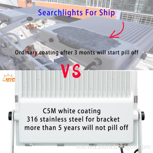 Factory IP66 C5M White Coating Marine Search Light LED 12V/24V 50W-200W